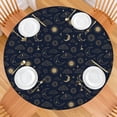 thumbnail image 2 of Blue Sun Moon Cloud Star Comet Pattern Round Fitted Tablecloth with Elastic Edge,Dining Table Cover Waterproof,Outdoor Round Tablecloth for Camping,Dining,Indoor and Outdoor, 2 of 7