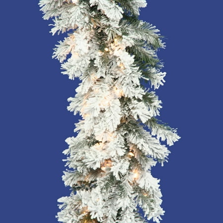 Vickerman 9' x 16" Flocked Alaskan Garland Dura-Lit 100C