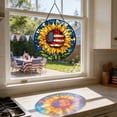 thumbnail image 4 of qolami Stained Glass Window Hanging, Sunflower Butterflys Acrylic Suncatcher with Chain for Window, Wall Decor, Nature Art for Bedroom, 6 Inch, 4 of 6