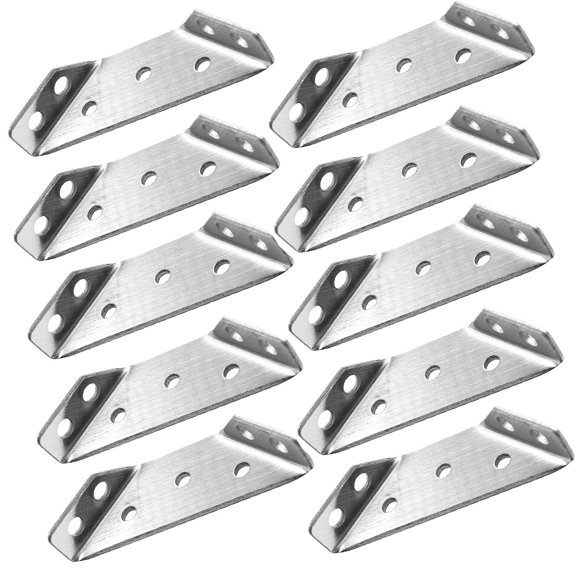 Rannb Trapeziform Angle Brackets Stainless Steel Angle Corner Braces for Desk Edge, Box, Wood Beam - Pack of 10