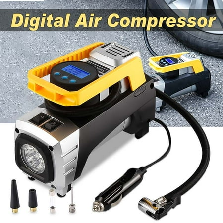 Audew Double Cylinder Car Air Pump Portable Air Compressor Pump Tire Inflator Pump + Gauge 12V 150 PSI Tire Pump for Car, Truck, Bicycle, and Other