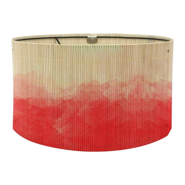 Clip de lámpara de lámpara de lámpara de lámpara de bambú en la cubierta de luz de bombilla reemplazable boho Gradiente rojo