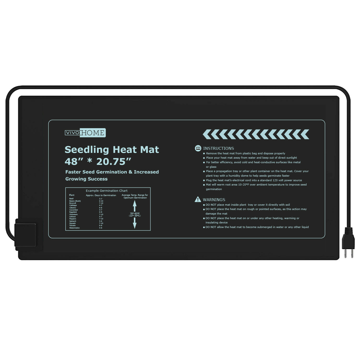 48" x 20.75" Waterproof Seedling Heat Mat