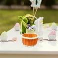 thumbnail image 3 of Eguiwyn Event & Party Supplies for Crafts Decor Mini Rattan Picnic Basket Kids Easter Baskets Empty Plastic Easter Basket for Easter Egg Hunt, Orange, 3 of 6