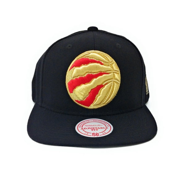 Mitchell et Ness Toronto Raptors Logo Griffe Partielle Rouge / Or / Noir Snapback Hat