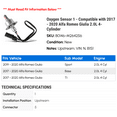 thumbnail image 2 of Oxygen Sensor 1 - Compatible with 2017 - 2020 Alfa Romeo Giulia 2.0L 4-Cylinder 2018 2019, 2 of 2
