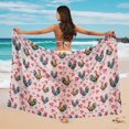 thumbnail image 4 of Uourmeti Valentine Roosters Swimsuit Coverup for Women Chiffon Long Bikini Wraps Soft Bikini Scarf Blouse for Swimwear, 4 of 7