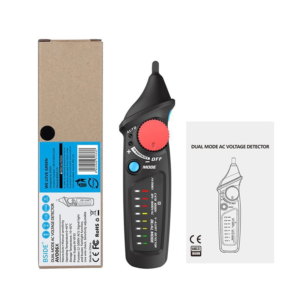 BSIDE AVD06X Dual Mode Non contact Voltage Detector AC 12-1000V Live Wire Check 