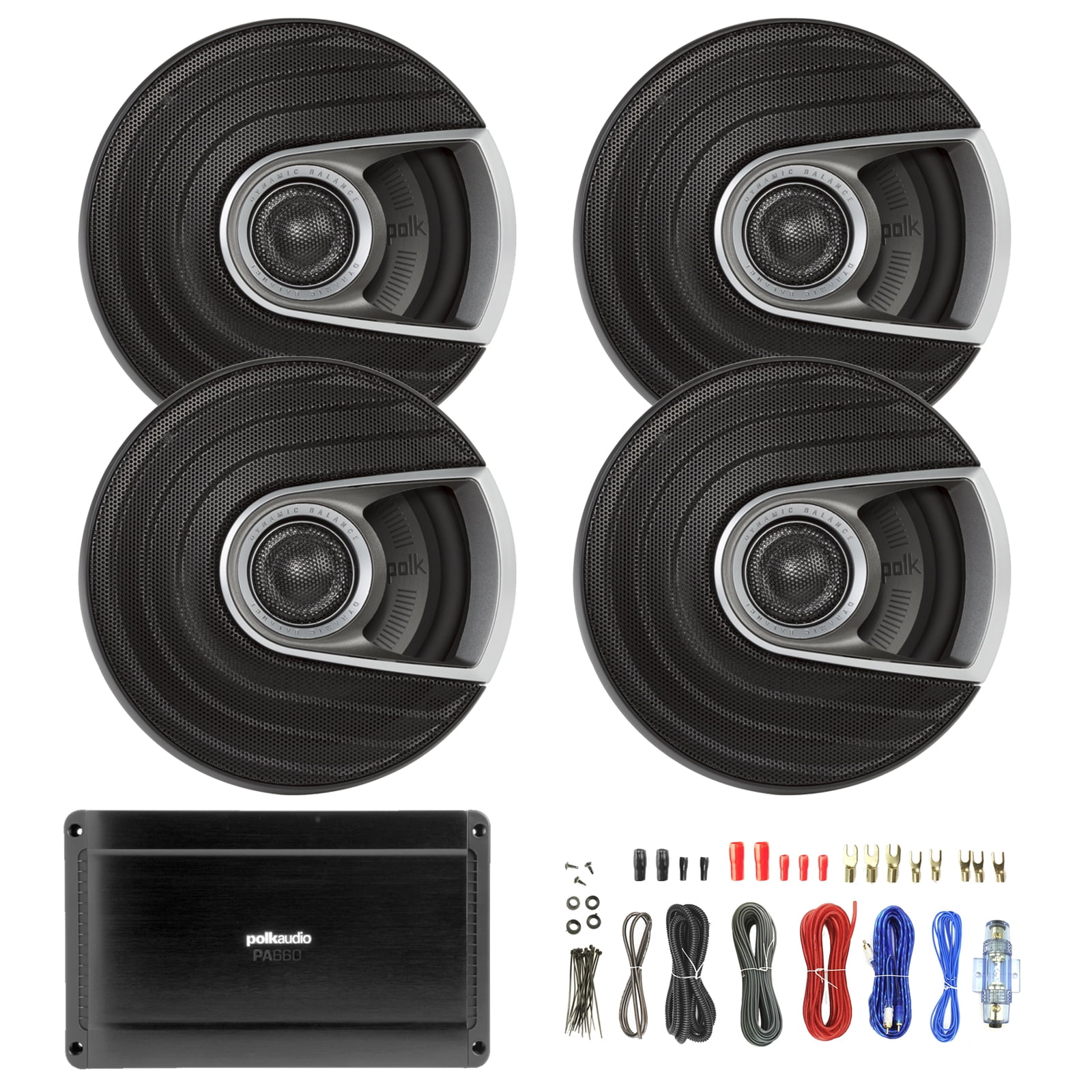 4X Polk Audio MM Series Ultra Marine Certified 6.5" 2 Way Coaxial Car