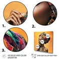 thumbnail image 3 of Designart "Painting Beauty of African Woman in Yellow II" Fashion Framed Wall Art - Glam Orange Woman African Entryway Framed Wall Art, 3 of 6
