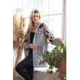 thumbnail image 5 of Simply Couture Women's Solid Blooming Floral Embroidered Blouson Sleeve Open Front Hooded Knitted Cardigan, 5 of 5