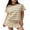 Light Yellow, variant on Michellecmm Women's Loose T-Shirt Short Sleeve Crewneck Striped/Solid Color Tops
