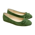 thumbnail image 4 of Army Green Womens Bow Flat Shoes Round Toe Comfortable Casual Slip On Dress Shoes Lightweight Breathable For Spring Summer Everyday Wear Size 36, 4 of 5