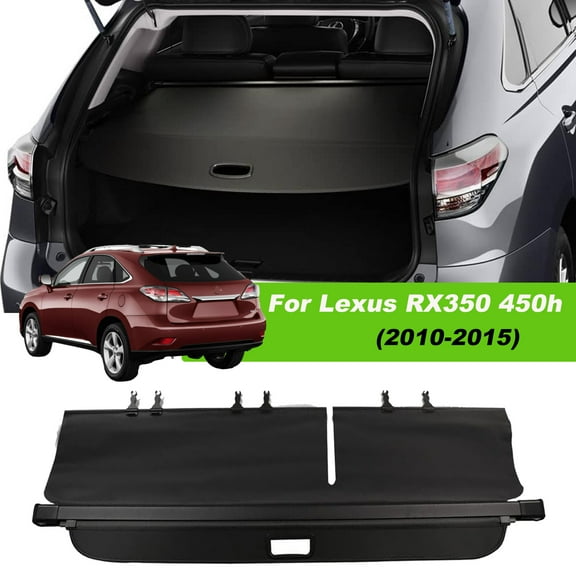 Fit 2010-2015 Lexus RX350 Retractable Cargo Cover for 2010 2011 2012 2013 2014 2015 Lexus RX350 SUV Accessory Rear Trunk Privacy Shield Shade, Black