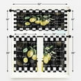 thumbnail image 4 of Lemon Kitchen Window Curtains Valance and Tier Set 36 Inch Fruit Black White Chessboard Background Rod Pocket Short Tier Curtain, Vintage Small Drapes for Kitchen Decor, 4 of 6