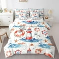 thumbnail image 1 of Erosebridal Nautical Bed in a Bag Twin size, Anchor Compass Bed Set, Lighthouse Room Decor, Reversible, 1 of 5