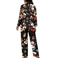 thumbnail image 2 of Suhoaziia Pajamas for Women Set Plus Size Skin Friendly Button Breathable Nightwear 2-Pack Full-length Suit Multi-Season Lounge Wear Size 2XL,Polyester Christmas Reindeer Socks Fall Clothing, 2 of 6