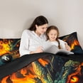 thumbnail image 4 of Homewish Ancient Dragon Lover Bedding Comforter Set 7pcs, Animal Play Billiards King Bedding Sets, Teens Kids Boys Girls Reversible Bed Sheets, Luxury Bedroom Decor, 4 of 7
