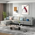 thumbnail image 2 of Costway Modular L-shaped Sectional Sofa with  Reversible Chaise & 4 USB Ports Light Grey, 2 of 11