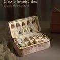 thumbnail image 3 of TAIMY Travel Jewelry Box, Double-Layer Jewelry Organizer, Portable Jewelry Storage Case for Rings, Earrings, and Necklaces(Blush Peach), 3 of 6