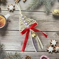 thumbnail image 2 of Uutvery White Flax Woven Christmas Tree Hanging Ornament Handmade Holiday Decor Christmas Hanging Decor Funny Xmas Decoration Farmhouse Xmas Wall Art Home Display 11.81x4.33 Inch, 2 of 7