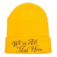 thumbnail image 5 of We All Mad Here Embroidered Long Beanie - Yellow OSFM, 5 of 5