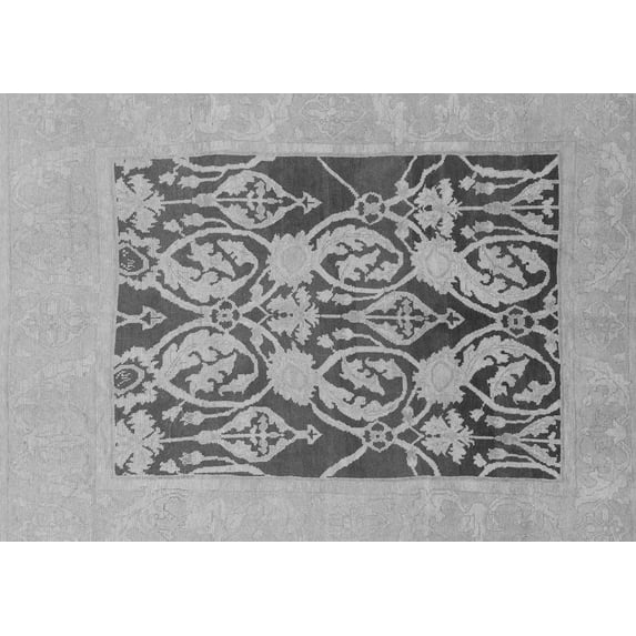 Ahgly Company Machine Washable Indoor Rectangle Abstract Gray Modern Area Rugs, 7' x 10'