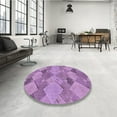 thumbnail image 4 of Ahgly Company Tapis d'Intérieur Lavable en Machine Carré Transitionnel Orchidée Violet, 7 Pieds Carré, 4 of 7