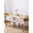 thumbnail image 3 of Happy Easter Rectangle Tablecloth, Bunny Eggs Spring Mushrooms Plants Rustic Purple Waterproof & StainResistant Tablecloth, Washable Oil-proof Table Cover for Dining/Party/Wedding/Buffet 54x108 In, 3 of 9