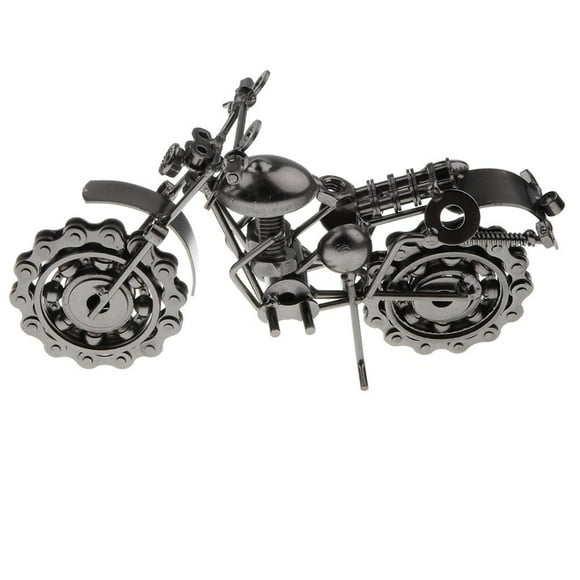 Adorno de juguete modelo de motocicleta de metal retro gris