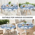 thumbnail image 7 of Blue Chevron Geometric Boho Pattern Round Fitted Tablecloth with Elastic Edge,Dining Table Cover Waterproof,Outdoor Round Tablecloth for Camping,Dining,Indoor and Outdoor, 7 of 7