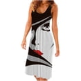 thumbnail image 2 of SMihono Robe Maxi Bohème d'Été pour Femmes Grande Taille Mode Féminine Col Rond Sans Manches Robe Imprimée de Plage, 2 of 5