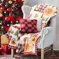 thumbnail image 2 of Christmas Blanket Rustic Christmas Throw Blanket Holiday Christmas Snowflakes Reindeer Cardinal Fleece Soft Blanket 50*60, 2 of 6
