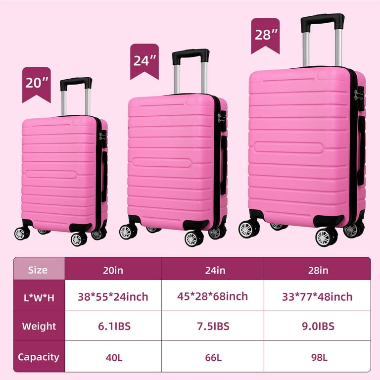 AKIUDEX 3 Piece Luggage Sets Hard Shell Suitcase Set with