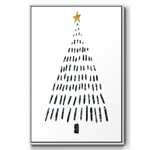 Christmas Tree - Framed Gallery Wrapped Holiday Canvas - 17 x 25 - White Frame