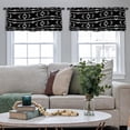 thumbnail image 4 of LALILO Kitchen Curtain Valance Ethnic Geometric Black With Rod Pocket Window Curtain 52"x 18" Set of 2, 4 of 5