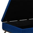 thumbnail image 6 of Trent Home 36" Mid Century Coffee Table Storage Ottoman in Blue Velvet Fabric, 6 of 8