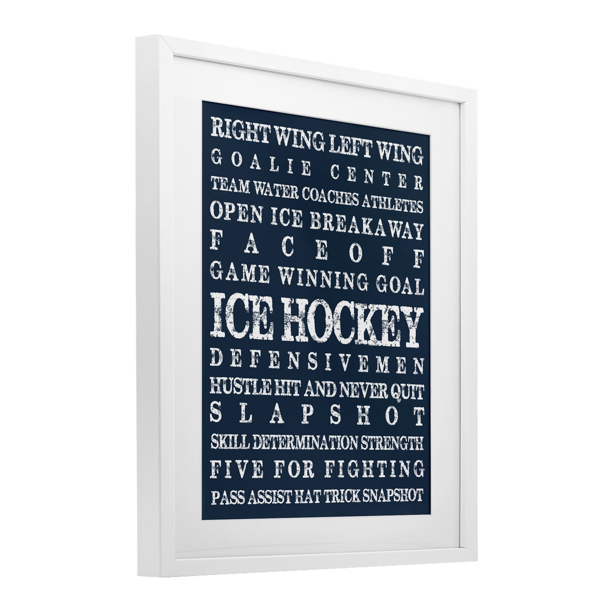 Stupell Industries Ice Hockey Expressions White Framed Print Under Glass, design by Melody Hogan