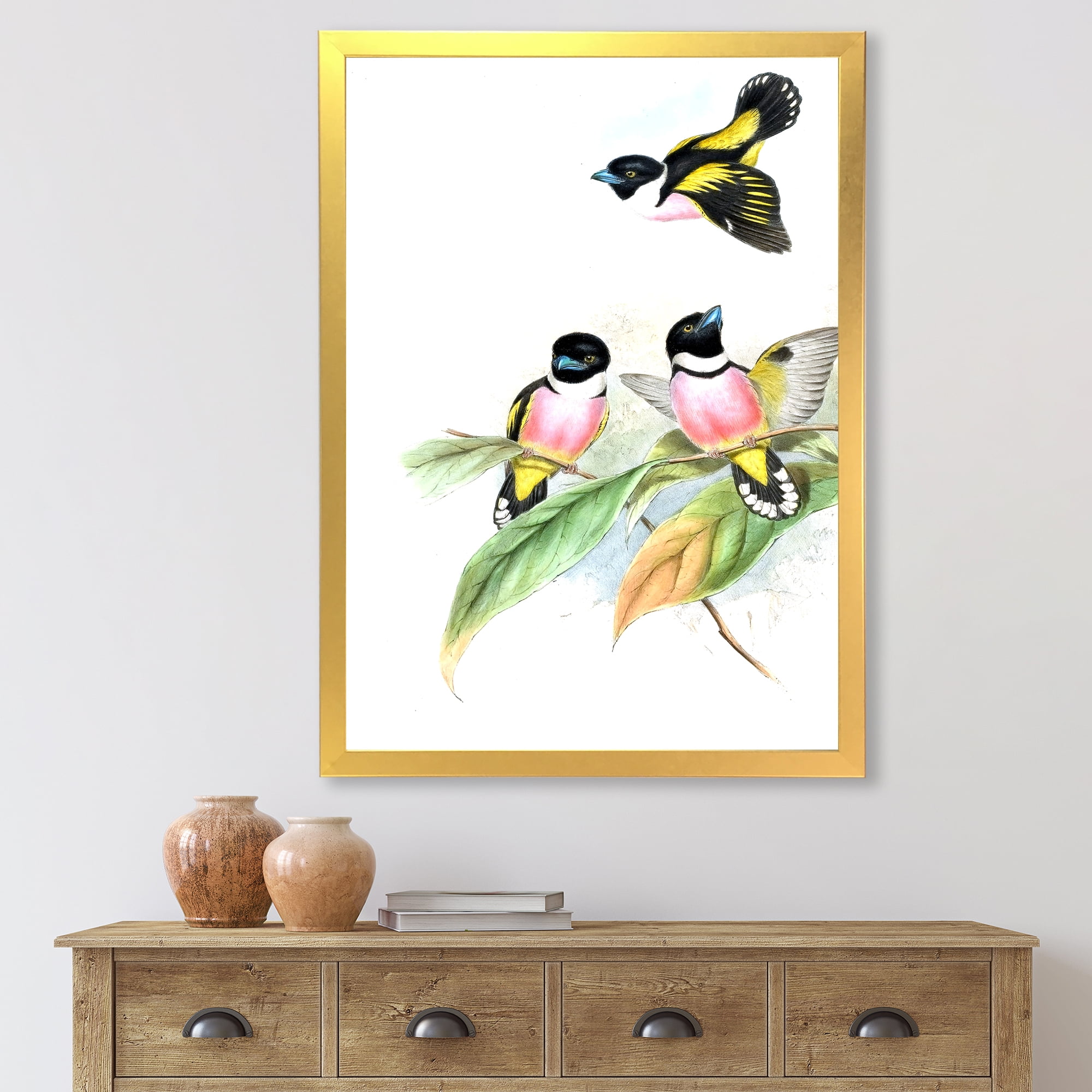 Designart 'Ancient Birds III' Traditional Framed Art Print