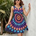 thumbnail image 3 of Yellow Flower Center Mandala Sundress Sleeveless Dress Summer Women Clothes Dress for Women Dresses, 3 of 7