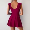 thumbnail image 6 of Minjewel Women's Slimming One-Piece Swimsuits, Ruched Tummy Control & Triangle Liner with Sexy Cutout, Bathing Suit for Beach & Pool,Wine S, 6 of 6