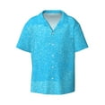 thumbnail image 5 of Picia Sky Blue Glitter Men's Linen Shirts Short Sleeve Cuban Beach Shirts Casual Shirts Button Down Shirt for Men Beach Summer Wedding Shirt-4X-Large, 5 of 7
