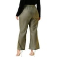 thumbnail image 3 of Agnes Orinda Women's Plus Size Metallic Sparkly Pants High Waist Wide Leg Pants Palazzo Trousers Clubwear 1X Gold, 3 of 6