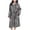 Gray, variant on Striped Fuzzy Robes for Women Winter Warm Thick Plush Hooded Bathrobes Long Sleeve Casual Soft Loungewear Orange