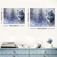thumbnail image 6 of Acheng Wolf Canvas Wall Art Animal Picture Black and White Wolf Blue Forest Landscape Painting Modern Prints Ready to Hang 16x12inch, 6 of 6