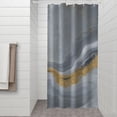 thumbnail image 2 of Gray Gold Marble Pattern Shower Curtain 36"x72" ,Bathroom Decorative Shower Curtains Set with 12 Hooks,Modern Waterproof Washable Shower Curtain, 2 of 6