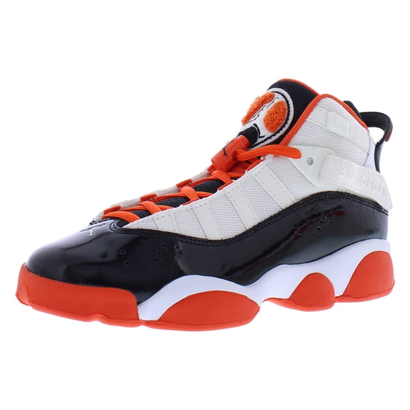 Nike Jordan 6 Rings GS Boys Shoes Size 4, Color: White/Team Orange/Black-Sail