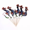 thumbnail image 2 of 50 palitos de pavo real de colores para decorar fiestas, cócteles, bebidas, pasteles de frutas y alimentos., 2 of 9