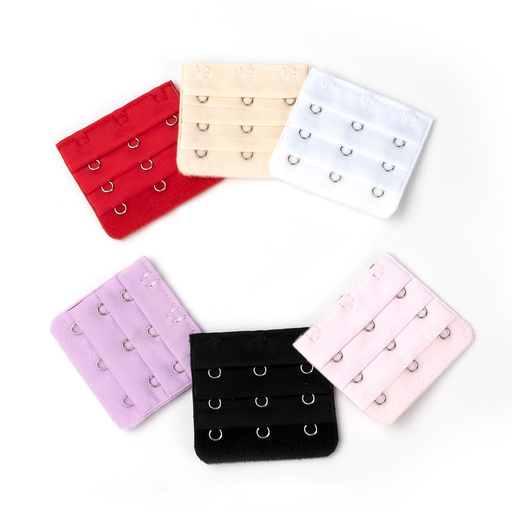 6 Pieces Bra Extenders Brassiere Extension Hooks, 3 Hooks, 6 Color - Walmart.com