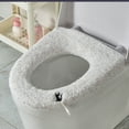 thumbnail image 3 of Pxyqht Polyester Toilet Seat Cushion, Warm Toilet Seat Pad, Bathroom Toilet Lid Cover, Easy to Clean, Travel Friendly, 3 of 7